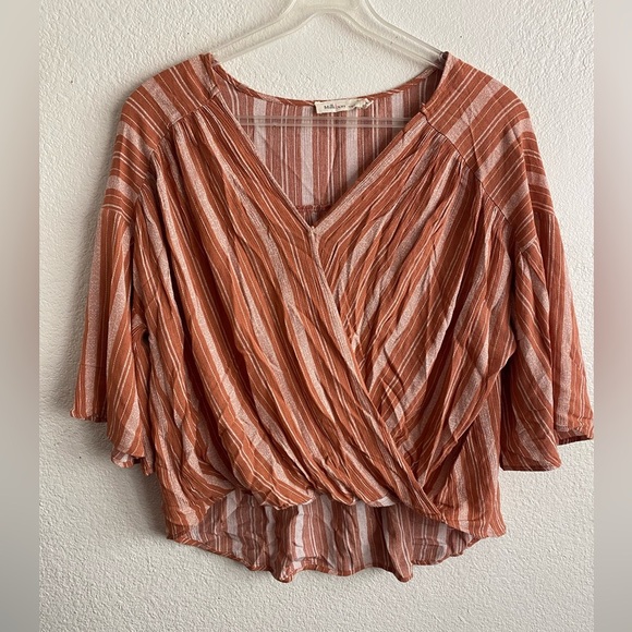 💥Millibon Striped V-Neck Women's Top M - Picture 2 of 8